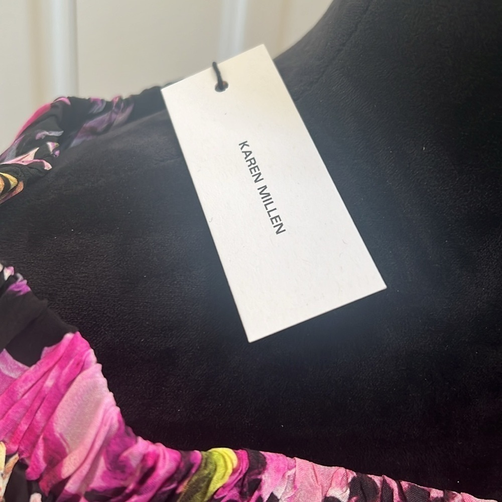 NWT Mirrored Tropical Viscose Georgette Off The Shoulder Beach Maxi Dress small - Picture 5 of 11